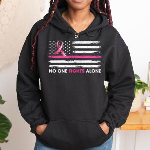 Breast Cancer Awareness Pink Ribbon USA American Flag Men Hoodie 1