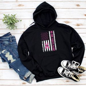 Breast Cancer Awareness Pink Ribbon USA American Flag Speical Hoodie