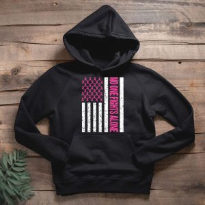 Breast Cancer Awareness Pink Ribbon USA American Flag Men Hoodie 2 1