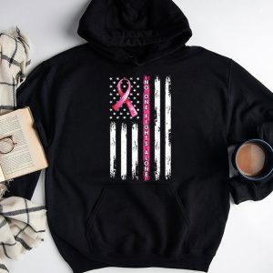 Breast Cancer Awareness Pink Ribbon USA American Flag Men Hoodie 3 3