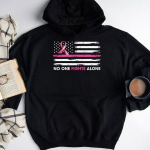 Breast Cancer Awareness Pink Ribbon USA American Flag Men Hoodie 3