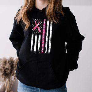 Breast Cancer Awareness Pink Ribbon USA American Flag Men Hoodie 3 7