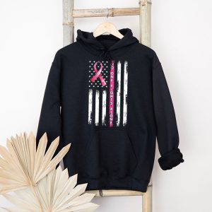 Breast Cancer Awareness Pink Ribbon USA American Flag Men Hoodie 4 3