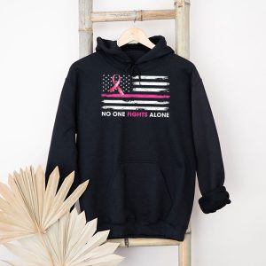 Breast Cancer Awareness Pink Ribbon USA American Flag Men Hoodie 4