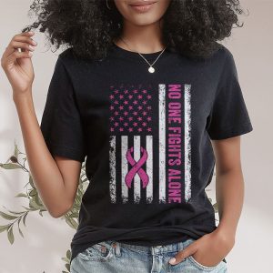 Breast Cancer Awareness Pink Ribbon USA American Flag Men T Shirt 1 2