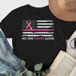 Breast Cancer Awareness Pink Ribbon USA American Flag Men T Shirt 3