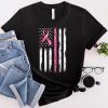 Breast Cancer Awareness Pink Ribbon USA American Flag Men T-Shirt