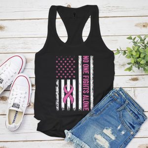 Breast Cancer Awareness Pink Ribbon USA American Flag Men Tank Top 5 2