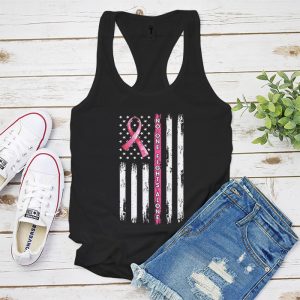 Breast Cancer Awareness Pink Ribbon USA American Flag Men Tank Top 5 3