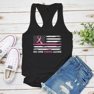 Breast Cancer Awareness Pink Ribbon USA American Flag Men Tank Top 5