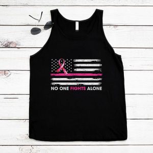 Breast Cancer Awareness Pink Ribbon USA American Flag Men Tank Top 6