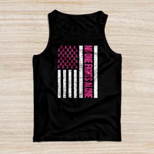 Breast Cancer Awareness Pink Ribbon USA American Flag Men Tank Top 2