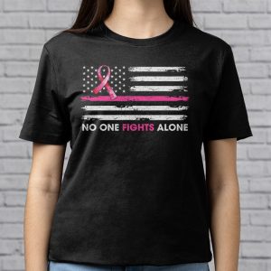 Breast Cancer Awareness Pink Ribbon Usa American Flag Men T Shirt 3 4