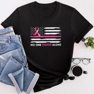 Breast Cancer Awareness Pink Ribbon USA American Flag Men T-Shirt 1