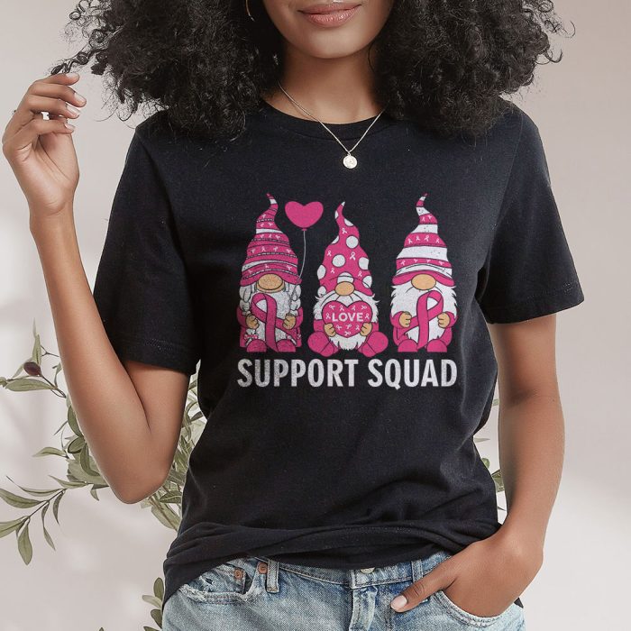 Breast Cancer Awareness Shirt For Women Gnomes Support Squad T Shirt 2 1