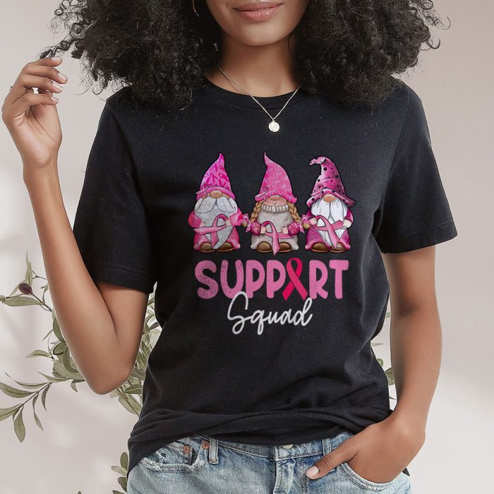 Breast Cancer Awareness Shirt For Women Gnomes Support Squad T Shirt 2