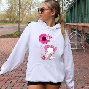 Breast Cancer Cute Elephant With Sunflower And Pink Ribbon Hoodie 2 4