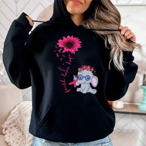 Breast Cancer Cute Elephant With Sunflower And Pink Ribbon Hoodie 2 5