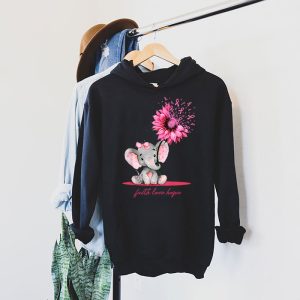 Breast Cancer Cute Elephant With Sunflower And Pink Ribbon Hoodie 4 2