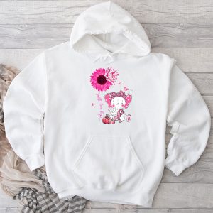 Breast Cancer Designs Elephant With Sunflower And Pink Ribbon Special Hoodie 1