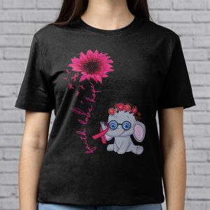 Breast Cancer Cute Elephant With Sunflower And Pink Ribbon T Shirt 3 1