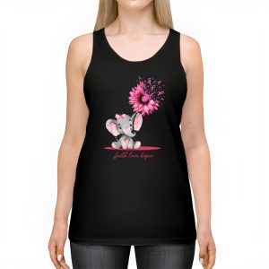 Breast Cancer Cute Elephant With Sunflower And Pink Ribbon Tank Top 2 2