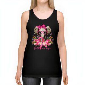 Breast Cancer Cute Elephant With Sunflower And Pink Ribbon Tank Top 2 3