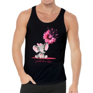 Breast Cancer Cute Elephant With Sunflower And Pink Ribbon Tank Top 3 2