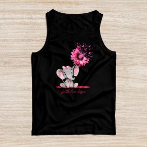 Breast Cancer Cute Elephant With Sunflower And Pink Ribbon Tank Top