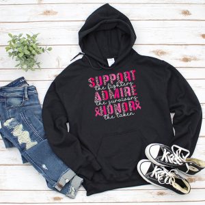 Breast Cancer Support Admire Honor Breast Cancer Awareness Hoodie 3