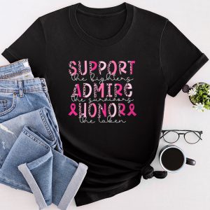 Breast Cancer Shirt Designs Support Admire Honor Pink Ribbon T-Shirt 2