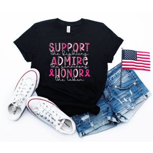 Breast Cancer Support Admire Honor Breast Cancer Awareness T-Shirt