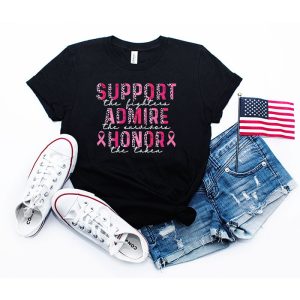 Breast Cancer Support Admire Honor Breast Cancer Awareness T-Shirt