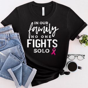 Breast Cancer Support Family Women Breast Cancer Awareness T-Shirt 4