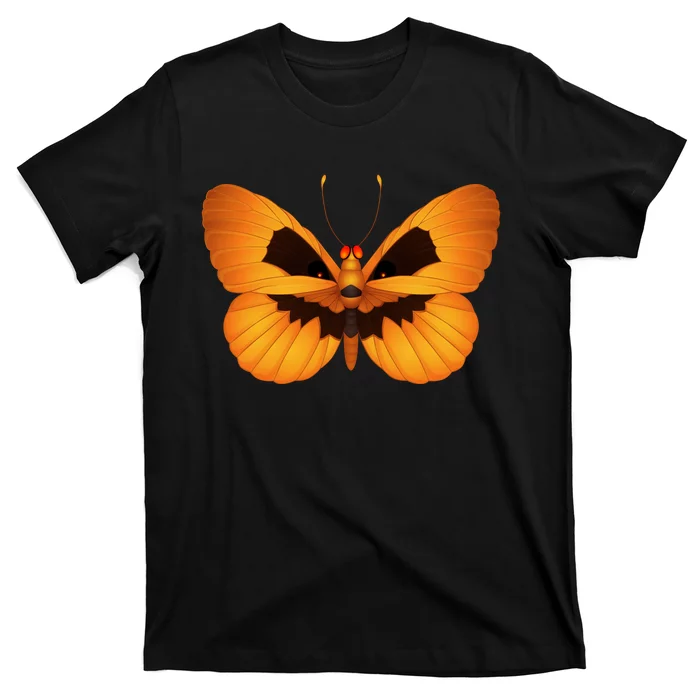 Butterfly With Face Halloween Pumpkin Unisex T-Shirt For Adult Kids