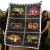 Camping Halloween Car Fleece Blanket
