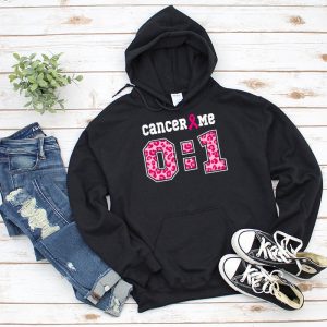 Cancer 0 Me 1 Shirt Breast Cancer Awareness Survivor Gift Hoodie 3