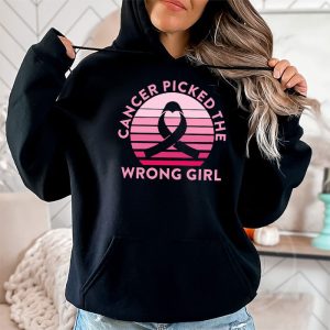 Cancer Picked The Wrong Girl Breast Cancer Awareness Hoodie 2