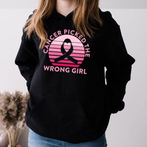 Cancer Picked The Wrong Girl Breast Cancer Awareness Hoodie 3