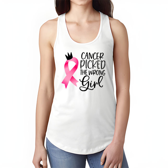 Cancer Picked The Wrong Girl Breast Cancer Awareness Tank Top 1 2