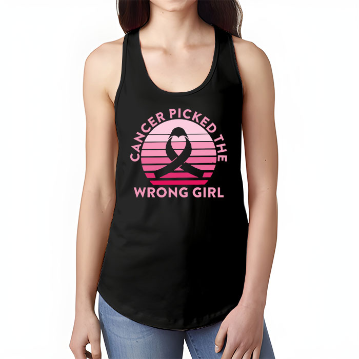Cancer Picked The Wrong Girl Breast Cancer Awareness Tank Top 1