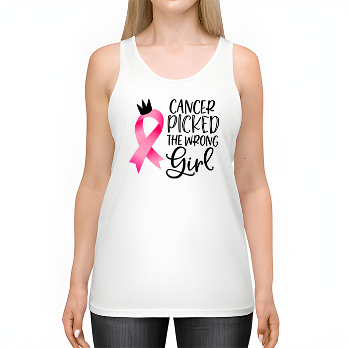 Cancer Picked The Wrong Girl Breast Cancer Awareness Tank Top 2 2