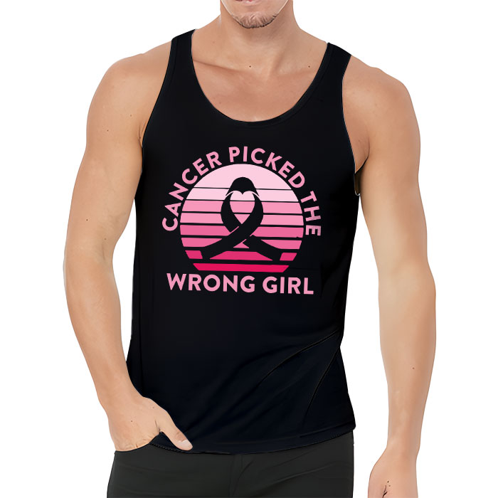 Cancer Picked The Wrong Girl Breast Cancer Awareness Tank Top 3