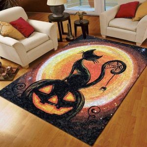 Cat Halloween Rug Carpet Floor Decor