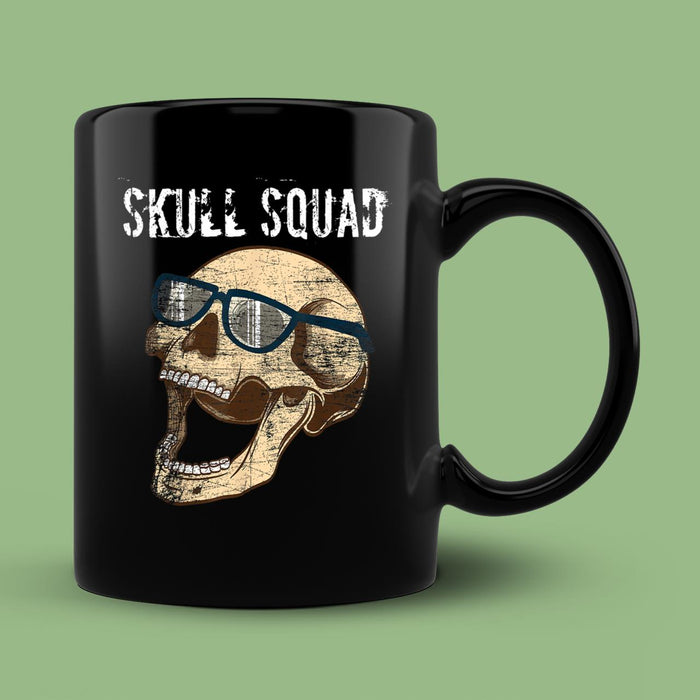 Ceramic Novelty Coffee Mug Bones Skull Squad Skeleton Spooky Halloween Horror Movies Mug
