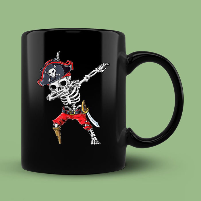Ceramic Novelty Coffee Mug Dabbing Skeleton Pirate Spooky Halloween Mug