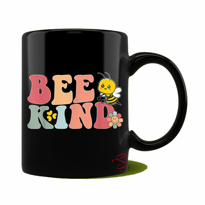 Ceramic Novelty Coffee Mug Funny Spooky Halloween Mug Cool Bee Kind Tee Flower Funny Bumble Bee Women Girls