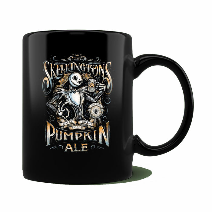 Ceramic Novelty Coffee Mug Skelinton Pumpkin Royal Craft Ale Spooky Halloween Mug