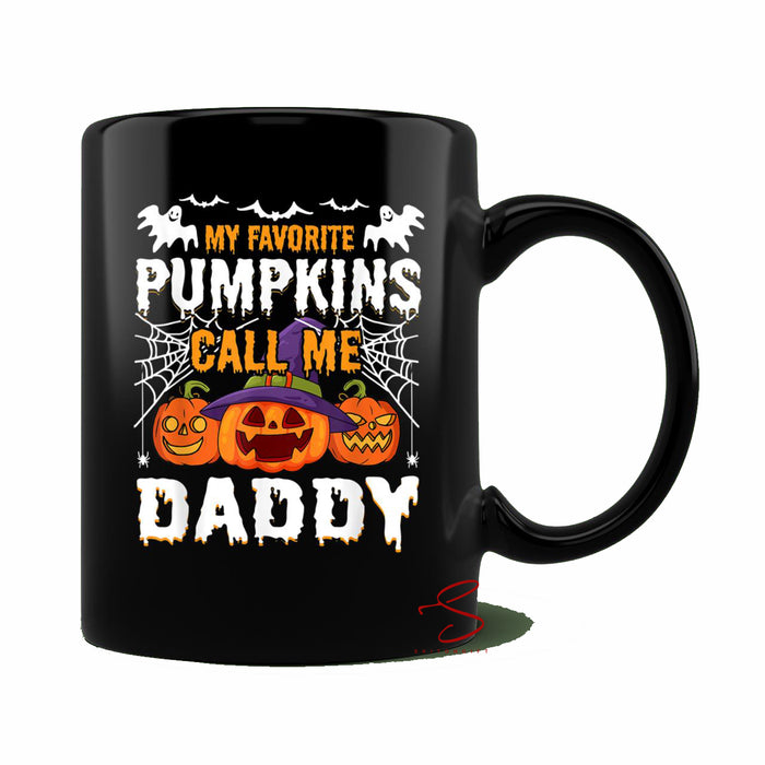 Ceramic Novelty Coffee Mug Spooky Halloween My Favorite Pumpkins Call Me Daddy Mug