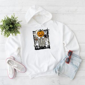 Coffee Drinking Skeleton Pumpkin Halloween Costume Women Hoodie 1 6